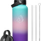 BUZIO 40oz Insulated Water Bottle, Stainless Steel Double Wall Water Flask (Cold for 48 Hrs) Leak Proof Sports Bottles Jug with Straw Lid and Flex Cap Metal Canteen for Gym Travel Camping, Hydrangea