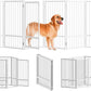 Full Metal Freestanding Dog Gate with Door, 32''Height Foldable Pet Dog Fence for Indoor & Outdoor, 6 Panels Extra Wide Free Standing TallDog Gates for Doorways,House,Stairs,Porch,Deck,Yard