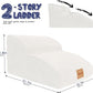 Topmart High Density Extended Foam Dog Ramp&Steps 2 Tiers,11.8" High,Non-Slip Dog Stairs,Soft Foam Pet Ladder with Waterproof Cover,Best for Injured,Older Cats,Pets with Joint Pain