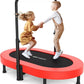 ANCHEER 56" Double Mini Trampoline for Kids, Mini Rebounder with 5-Level Adjustable Handle, Parent-Child Trampoline for Kids, Max Load 220lbs, Fun for Indoor/Outdoor