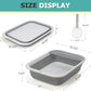 Open Top Cat Litter Box, Large Foldable Kitty Potty with Height-Adjustable Sides and Anti-Splash Design, Easy Clean with Cat Litter Scoop (Gray)