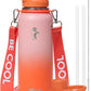 Coolflask Insulated Water Bottle with Straw, 40 oz Metal Water Flask with Straw & Spout Lids, Stainless Steel Double Wall Vacuum, Keep Cold 48h Hot 24h, Leak Proof & Non-BPA, Sunny Orange