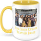 Personalized Coffee Mug, Custom Photo Text 15 Oz Ceramic Mug, Customized Picture Name Tea Cup, Unique Gift Idea, Taza Cafe Personalizadas Fotos, Cute Custom Gifts Mom Women Men, Mother's Day, Yellow