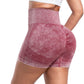 CHRLEISURE Women's 4 Packs Workout Gym Shorts, High Waisted Butt Lifting Scrunch Butt Seamless Booty Shorts