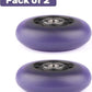 2-Pack 76mm PU Caster Board Replacement Wheel Set 90A Compatible with Razor RipStik Classic Air, DLX G Ripsurf (Purple)