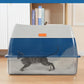 XL Stainless Steel Enclosed Litter Box with Covered for Indoor Cats, High Sides, Eliminates Odors, Easy Clean, Blue, FOXORU