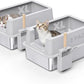 2 Pack Stainless Steel Cat Litter Box - Enclosed XL Metal Kitty Litter Box with Lid for Big Cats, High Sided, Anti-Leakage, Easy Cleaning, Non-Sticky, Included Cat Litter Spoon