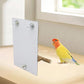Bird Mirror Toy with Perch Stand, Parrot Parakeet Mirror with Bird Swing Bell Toys, Bird Cage Accessories, Suitable for Parakeet Cockatiel Conure Lovebirds - 7.9 × 6.3 Inch