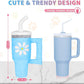 Squeaky Dog Toy - Crinkle Pup Cup Tumbler Plush Dog Toy with Cute Daisy Design for Small Medium Breeds, Funny Interactive Puppy Birthday Gift (Blue)