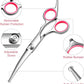 Dog Grooming Kit with Safety Round Tips Stainless Steel Professional Dog Shears Set - Thinning, Curved Scissors and Comb for Cat Pet