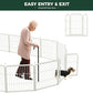 FXW Rollick Unleashed Dog Playpen for Indoor, Yard, RV Camping, 45 inch 8 Panels for Large Dogs, White│Patented