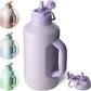 BOTTLE BOTTLE Insulated Water Bottle 64 oz with Straw and Dual-use Lid Stainless Steel Water Bottle with Handle Stainless Steel Jug for Workout Gym Soccer and More Sports purple