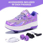 Wooowyet Roller Skate Shoes for Kids Boys Girls Rechargealbe Wheels Sneakers Fashion Roller Wheeled