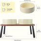 SPUNKYJUNKY Ceramic Elevated Dog Bowls Raised with Acacia Bamboo Wooden Stand, 8.3'' Dog Food Water Bowls Set Non-Slip for Medium Large Sized Breed Microwave Dishwasher Safe - 60 OZ,Beige
