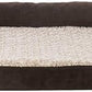 Furhaven Cooling Gel Dog Bed for Medium/Small Dogs w/ Removable Bolsters & Washable Cover, For Dogs Up to 35 lbs - Two-Tone Plush Faux Fur & Suede L Shaped Chaise - Espresso, Medium