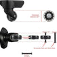 OwnMy 50mm x 17mm Clear Luggage Wheels Replacements Set of 2 - Mute Suitcase Swivel Wheels Kit With Screws, Axles, Bearings - Rotatable Rubber Silent Wheels