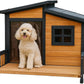 Large Indoor Outdoor Dog House,Wood Insulated Dog House,Weatherproof Outside Shelter with Elevated Floor,Easy to Assemble(39.3" L x 37.5" W x 30" H)