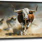 Highland Cow Large Wall Art Western Running Longhorn Pictures Rustic Wild Animal Wall Decor Canvas Print Painting Artwork for Bathroom Living Room Bedroom 60L" x 30W"