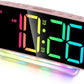 Cadmos Modern Curved Cute Digital Alarm Clock,Colorful Led Display,Adjustable Volume,Weekday/Weekend Mode,Simple Clock for Bedrooms Bedside,Ok to Wake Up for Girls,Kids,Teens (Pink+Dynamic)