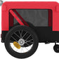 Tidyard Pet Bike Trailer Red and Black Oxford Fabric and Iron Pet Bicycle Carrier, Animal Bike Stroller for Cat, Puppy, Dog, Outdoor, Travel Style C