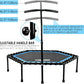 ONETWOFIT 48" Silent Mini Trampoline with Adjustable Handle Bar Fitness Trampoline Bungee Rebounder Jumping Cardio Trainer Workout for Adults