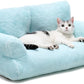 MEWOOFUN Cat Bed for Indoor Cats, Washable Dog Beds for Small Dogs & Cats, Fluffy Cat Couch with Non-Slip Bottom (Blue, 26.0" L x 19.0" W x 13.0" Th)