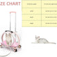 Transparent & Fully Breathable Hard cat Carrier with Rolling Wheels for Dogs, Cats, Multiple Carrying Options, Perfect for Traveling/Taking a Walk