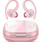 Wireless Earbuds Bluetooth 5.3 Headphones Sports, 48Hrs Playtime Bluetooth Earbuds with CVC 8.0 Mic, 2025 Stereo Bass Over Ear Bud with Earhooks, LED Display, IP7 Waterproof Earphon for Running Rose