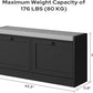 MHOM Black Modern Entryway Bench with 2 Flip Drawers, Shoe Bench with Padded Seat Cushion, Wooden Storage Bench for Bedroom and Apartment