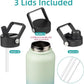 40oz Insulated Water Bottle Stainless Steel Sport Bottles with 3 Lids,Mint