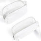ODODOS Unisex Mini Belt Bag with Adjustable Strap Small Fanny Pack for Workout Running Traveling Hiking, White