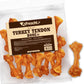Afreschi Natural Turkey Tendon Bone (S) 8 oz, USA-Sourced Turkey Tendon, All Natural Puppy Chew, Hypoallergenic, Rawhide Alternative, for Small Breeds