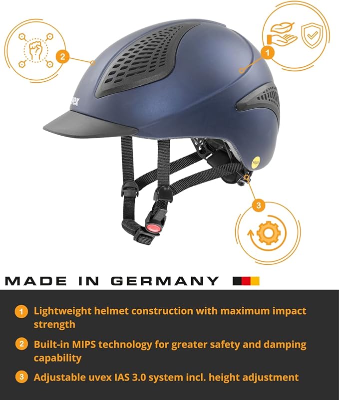 uvex exxential II MIPS Horse Riding Helmet for Women & Men - Adjustable Helmet with Integrated MIPS System