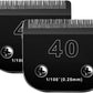 2PACK 40 Blades Dog Grooming Blades Compatible with Ainds/Oster A5/Wahl KM-10 Series Dog Clippers,Detachable Clipper Replacement Blade，Black