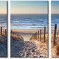 Wieco Art 3 Piece Beach Coastal Sand Dune Canvas Prints Modern Stretched Wall Art Seascape Pictures Paintings for Living Room Bedroom Home Decorations Landscape Artwork