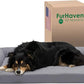 Furhaven Cooling Gel Dog Bed for Large/Medium Dogs w/ Removable Bolsters & Washable Cover, For Dogs Up to 55 lbs - Pinsonic Quilted Paw L Shaped Chaise - Titanium, Large