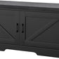 2-Tier Storage Bench, Shoe Bench with Padded Seat Cushion, Entryway Bench with 2 Barn Doors, Adjustable Shelf, 13.8" D x 39.4" W x 17.7" H, for Entryway, Living Room, Bedroom, Black