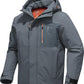 Men's Winter Jacket Waterproof Ski Snow Coat Windproof Snowboard Hooded Raincoats with Warm Graphene lining