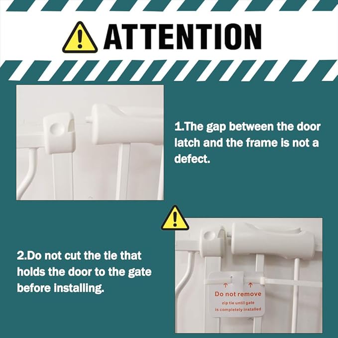 ALLAIBB Extra Wide Pressure Mounted Baby Gate Walk Through Child Kids Safety Toddler Tension White Long Large Pet Dog Gates with Extension for doorways Kitchen (76.38"-81.10"/194-206cm)