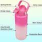 Insulated Water Bottle with Straw Lid,24 oz Stainless Steel Vacuum Metal Bottle with Silicone Handle,Cherry Blossom