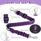 Lukovee Dog Seat Belt for Car, Adjustable Dog Car Harness for Large Medium Small Dogs, Soft Padded & Breathable Mesh Dog Seatbelt with Car Strap and Carabiner(Purple Double Clip,XX-Small)