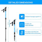 Hiking Trekking Poles, 2 Pack Anti Shock, Adjustable, Collapsible Hiking Poles for Trekking or Walking, Lightweight Aluminum Sticks for Children