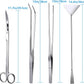 15in Aquascaping Tools, 4 in 1 Long Aquarium Tweezers Scissors Spatula, Stainless Steel Aquatic Plants Aquascaping Tools Set for Fish Starter Kits, Aquariums Tank and Terrarium