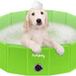 Furrybaby Dog Pool, Kiddie Pool with Hard Plate Collapsible Pet Bath Foldable Swimming Pet Pool Portable Green 32''