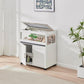 unipaws Hedgehog Cage with Storage Cabinet, Hamster Cage for Rat and Guinea Pigs, Clear Transparent PVC Visual Small Animal Cage with Tray, Hamster Enclosure, White