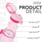 32oz Motivational Water Bottles with Time Marker & Fruit Strainer, Transparent Gradient Color Water Bottle with Times to Drink, Leakproof & BPA Free, Reusable Bottle with Strap (No Straw)