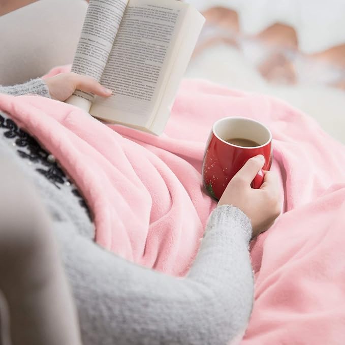 Bedsure Fleece Blankets King Size Pink - Bed Blanket Soft Lightweight Plush Cozy Fuzzy Luxury Microfiber Throws, 108x90 inches