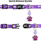 Personalized Breakaway Cat Collars Glow-in-The-Dark with ID Tag, Bell - Safety Quick - Release, Customizable for Female Male Kittens & Cats (Purple)