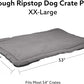 K9 Ballistics Tough Ripstop Dog Crate Pad - Durable & Machine Washable with Non-Skid Bottom and 120-Day Warranty, Fits 54" Wire Crates - XX-Large, Light Gray Velvet