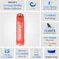 Coldest Insulated Water Bottle with Straw Lid - Stainless Steel Metal Insulated Bottle for Men & Women (Mars Red Glitter, 24 oz)